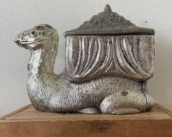 Vintage Camel Metal Jewelry Box or Casket Trinket Japan Animal