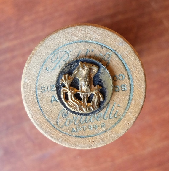 Vintage Bird Victorian Picture Button with Umbrella