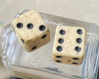 Pair of Vintage Bone Dice Die Game Piece