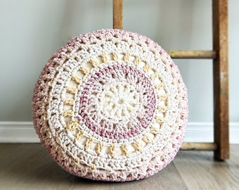 Crochet ECO Pouf/Ottoman | Blush