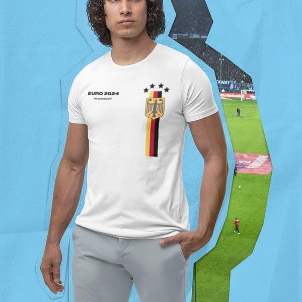 EURO 2024 Fußball Trikot T-Shirt Unisex Deutschland Fan Merchandise Europameisterschaft Oberteil für Sie Ihn Geschenkidee Sportliebhaber