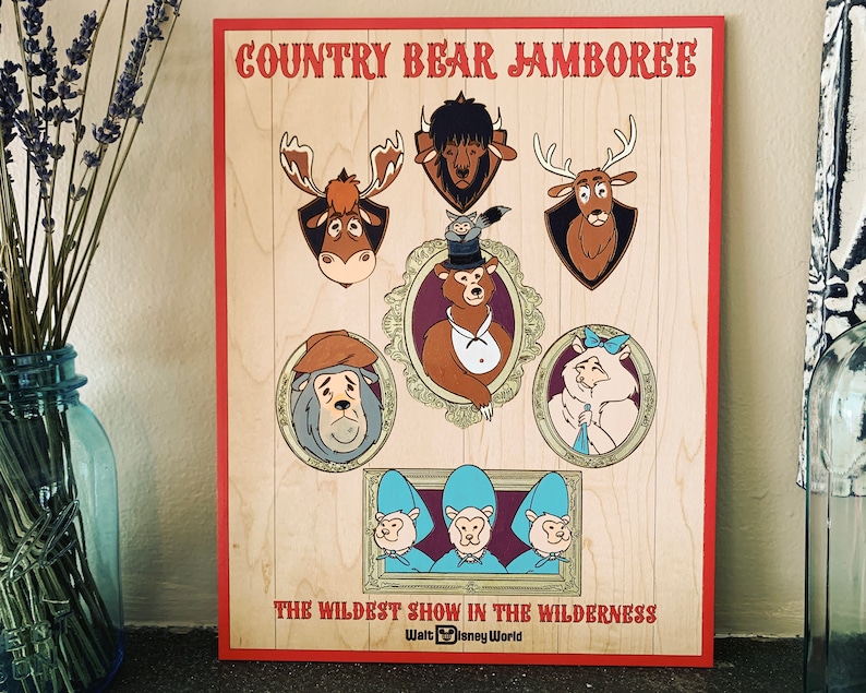 Country Bear Jamboree, Frontierland, gravure au laser, oeuvre d'art