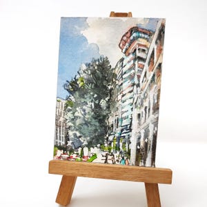 Chinatown CNY 2021 Singapore, ACEO atc peinture, peinture miniature, paysage id210101 aquarelle originale, pas une impression, mer
