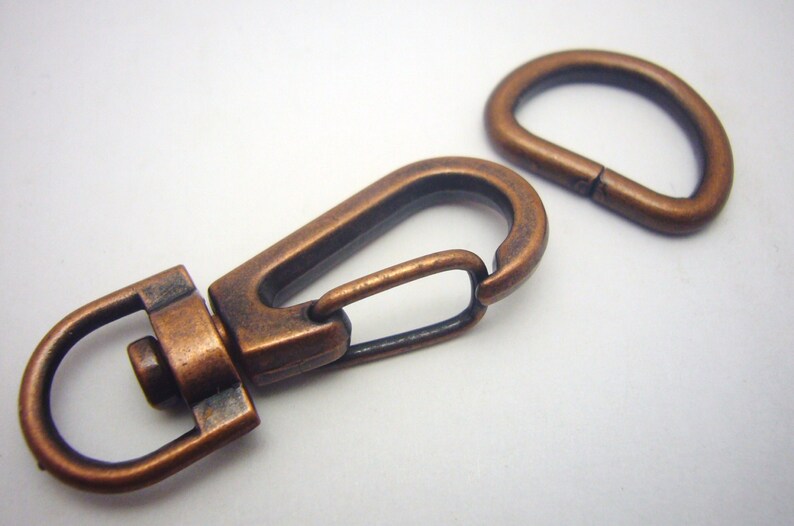 Set of 4 Swivel Clip D Ring Purse Hardware Antiqued Copper Etsy