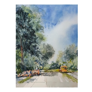 ブキティマ鉄道、9x12、オリジナル水彩画、シンガポールアジア旅行、印刷物ではない、風景、ウォールアート id241216