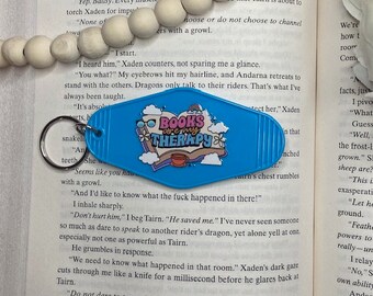 Books Are My Therapy Keychain, Motel Keychain, Book Lover, Bookish, Car Accessories