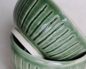 Tasse en céramique verte, Tasse à cappuccino en céramique faite main, 6 oz Tasse en grès, cadeau pour amateur de café