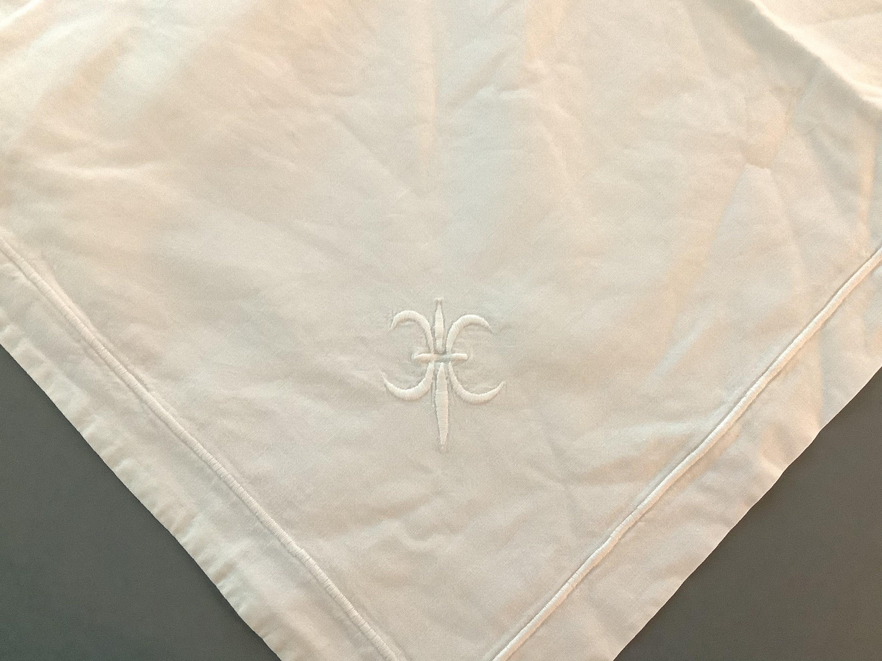 Vintage Edwardian Linen Pillow Sham: Fleur-de-lis Embroidery - Etsy