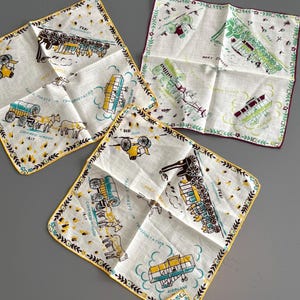 Vintage Handkerchief Hankies - Set of 3 Children Child Handkerchiefs - Retro Kid Handkerchiefs