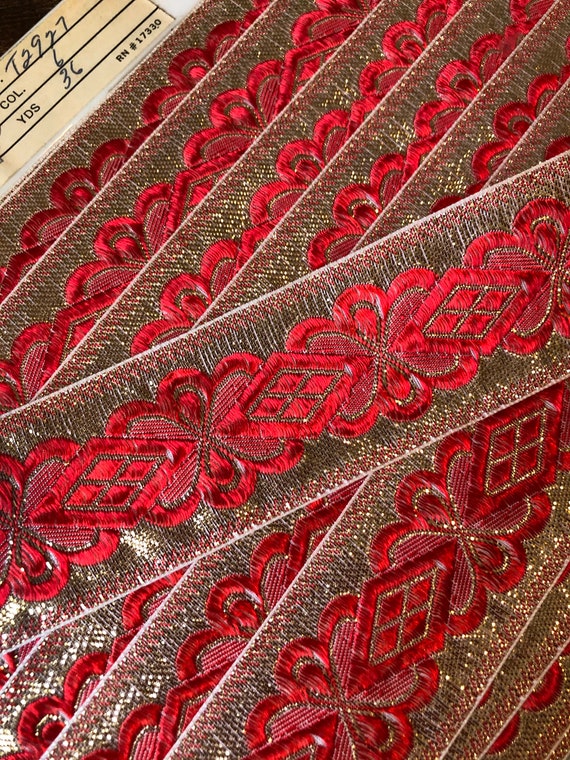 Gold and Red RARE AdornATrim Trim Embellishment Made in England