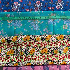 Vintage Fabric - Destash Quilting Lot - Bundle of Vintage Fabric - Set of 4 pieces of Bright Bold Fabric