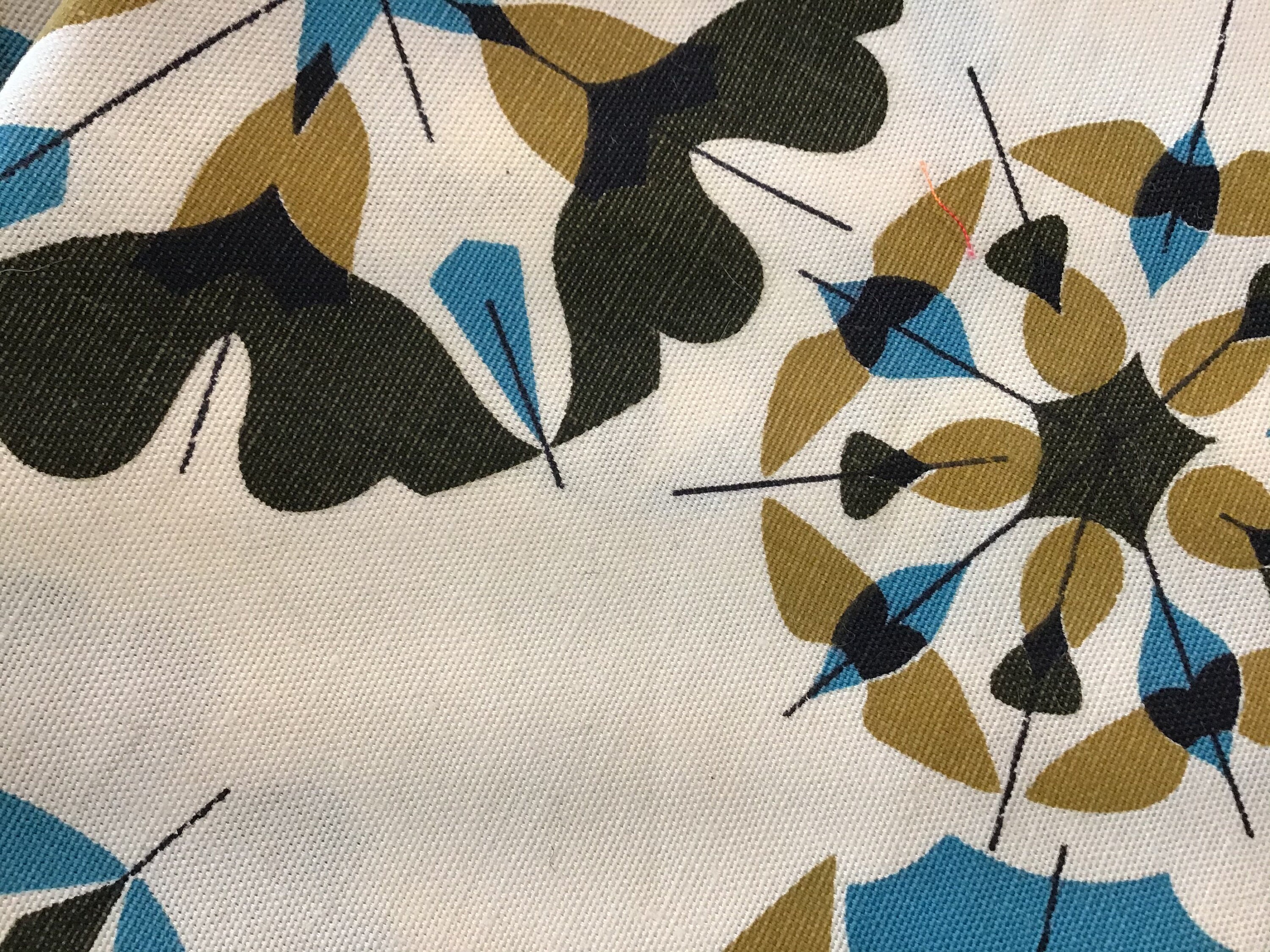 Vintage Upholstery Fabric 1950s Barkcloth Atomic Eames Textile The