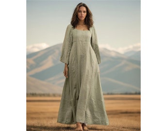 Cotton Maxi Dress, Renaissance dress, Plus size Dress, Medieval dress, oversize dress, Cottagecore Dress, Milkmaid Dress, Boho dress