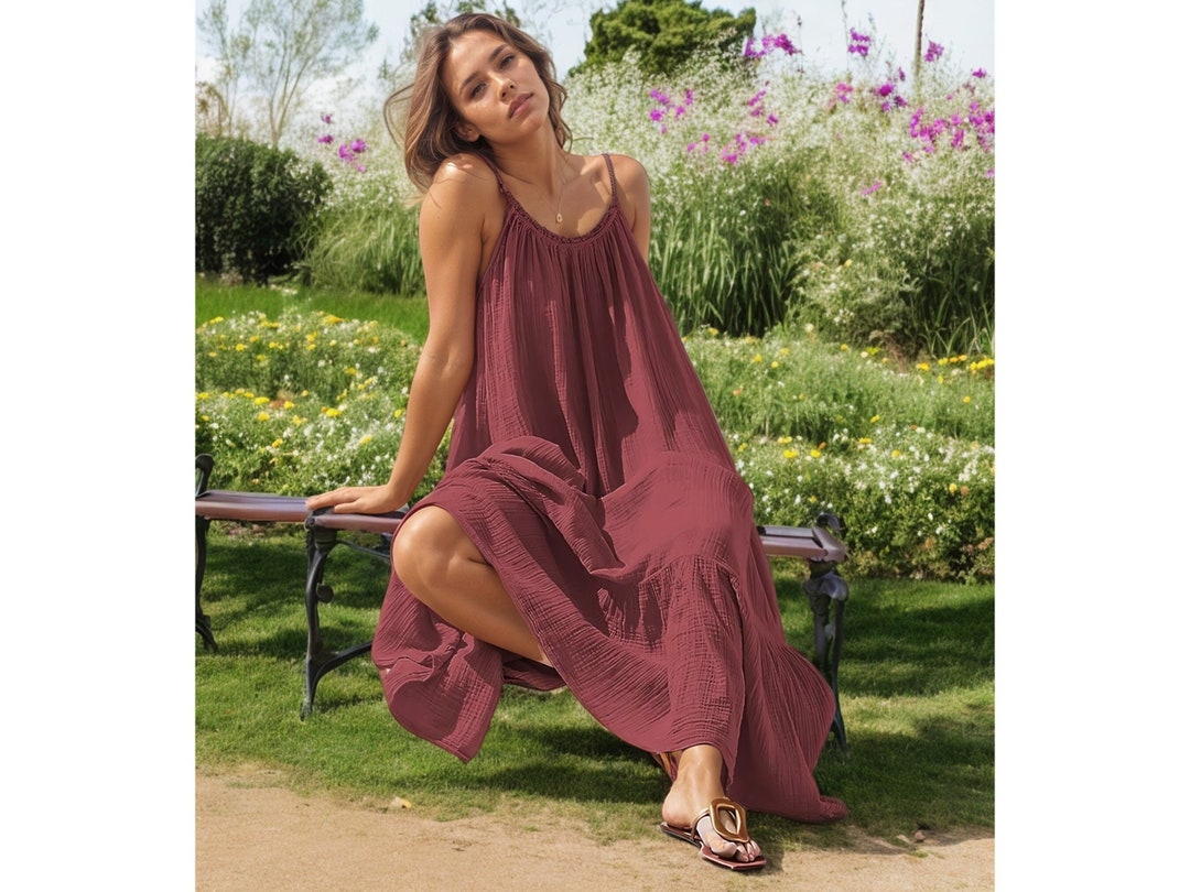 100 Cotton Muslin Maxi Dress, Plus Size Dress, Medieval Dress