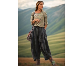 Cotton slacks woman, palazzo pants, wide leg pants, denim trousers, harajuku pants, baggy pants, y2k pants, hip hop pants