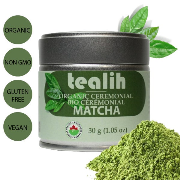 Tealih Organic Ceremonial Matcha Green Tea Powder - First Spring Harvest Ceremonial Grade (30g) - Tealih Matcha