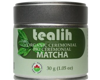 Tealih Poudre de thé vert matcha de cérémonie biologique - Première récolte de printemps en poudre (30 g) - Tealih Matcha