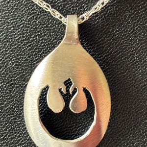 Rebel Alliance symbol Star Wars Sterling silver pendant necklace Rebellion logo Jedi Leia
