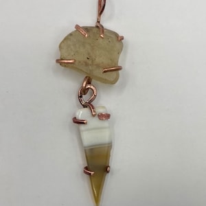 Desert Warrior - Libyan desert glass & agate pendant
