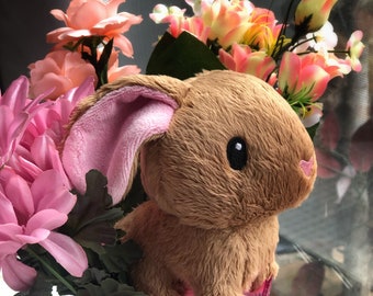 Cocoa Bunny Plush, bunny plushie, bunny stuffed animal, stuffed toy, softie, rabbit plushie, collectible plush