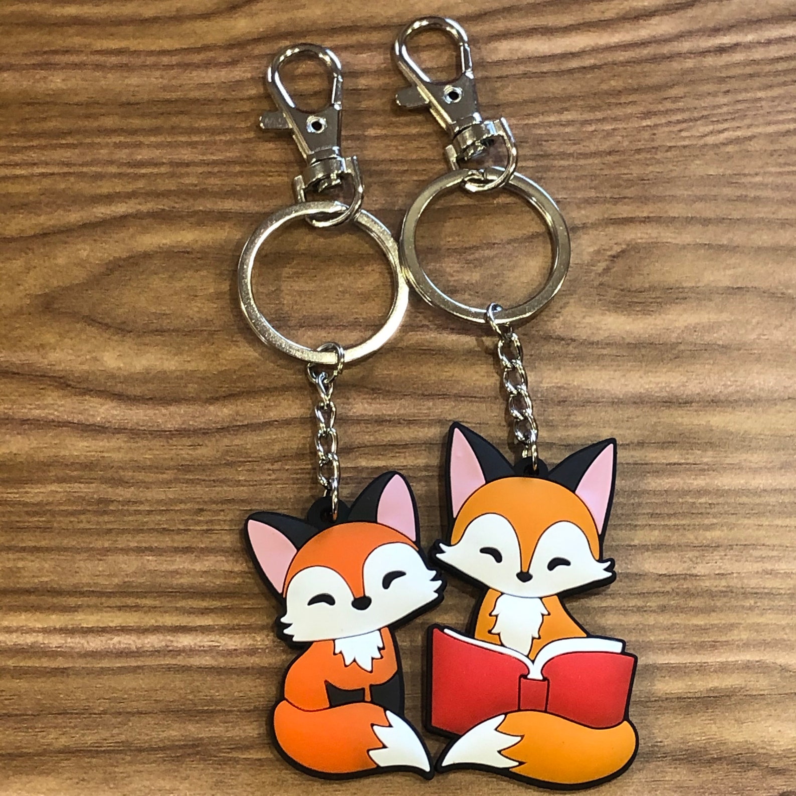 Tea Fox Keychain Fox Keychain Cute Fox Cartoon Fox Charm Etsy