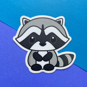 Raccoon - Durable Weatherproof Die Cut Matte Vinyl Sticker - car, water bottle, laptop