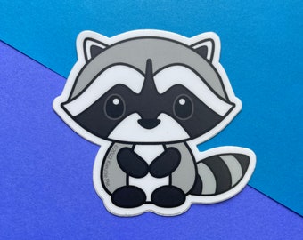 Raccoon - Durable Weatherproof Die Cut Matte Vinyl Sticker - car, water bottle, laptop