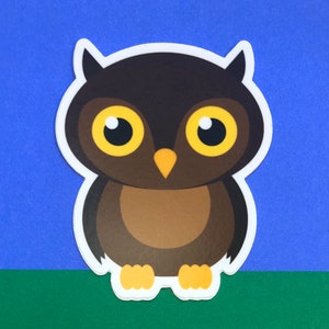 Owl Durable Weatherproof Die Cut Matte Vinyl Sticker - car, water bottle, laptop