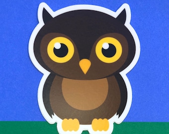 Owl Durable Weatherproof Die Cut Matte Vinyl Sticker - car, water bottle, laptop