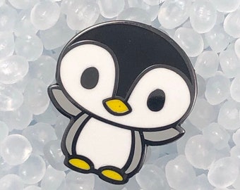 Happy Pengy Enamel Pin, happy penguin pin, chibi penguin pin, cute penguin pin, penguin birthday gift, penguin lover