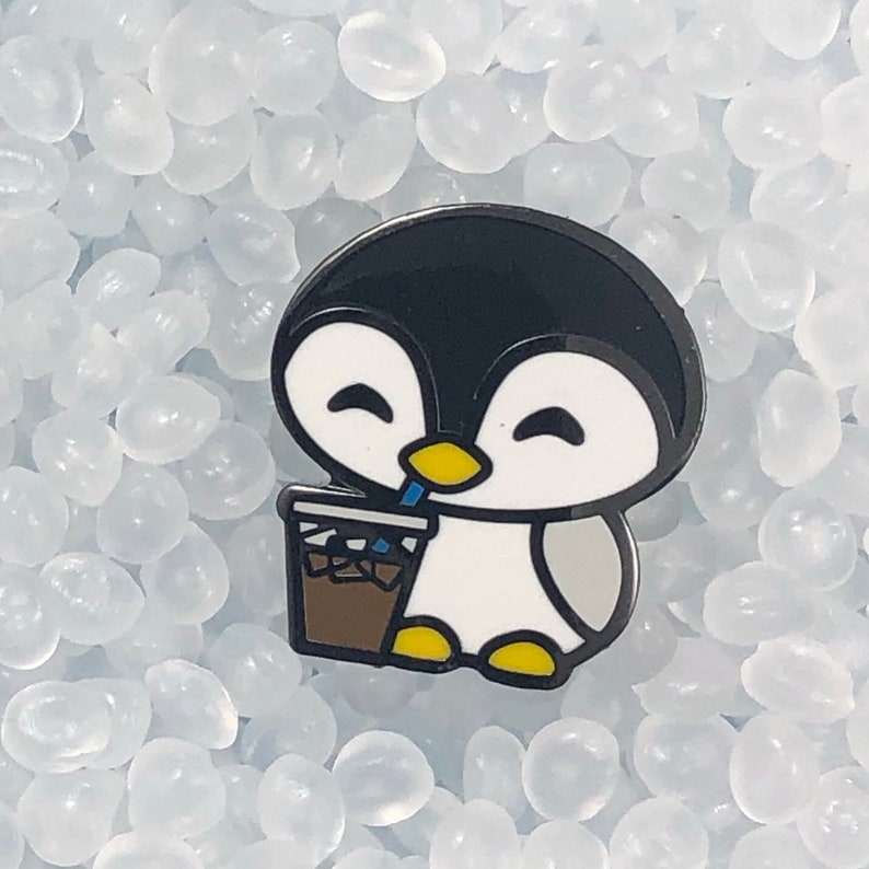 Cold Brew Crew Pengy Penguin Enamel Pin Cartoon Penguin Etsy