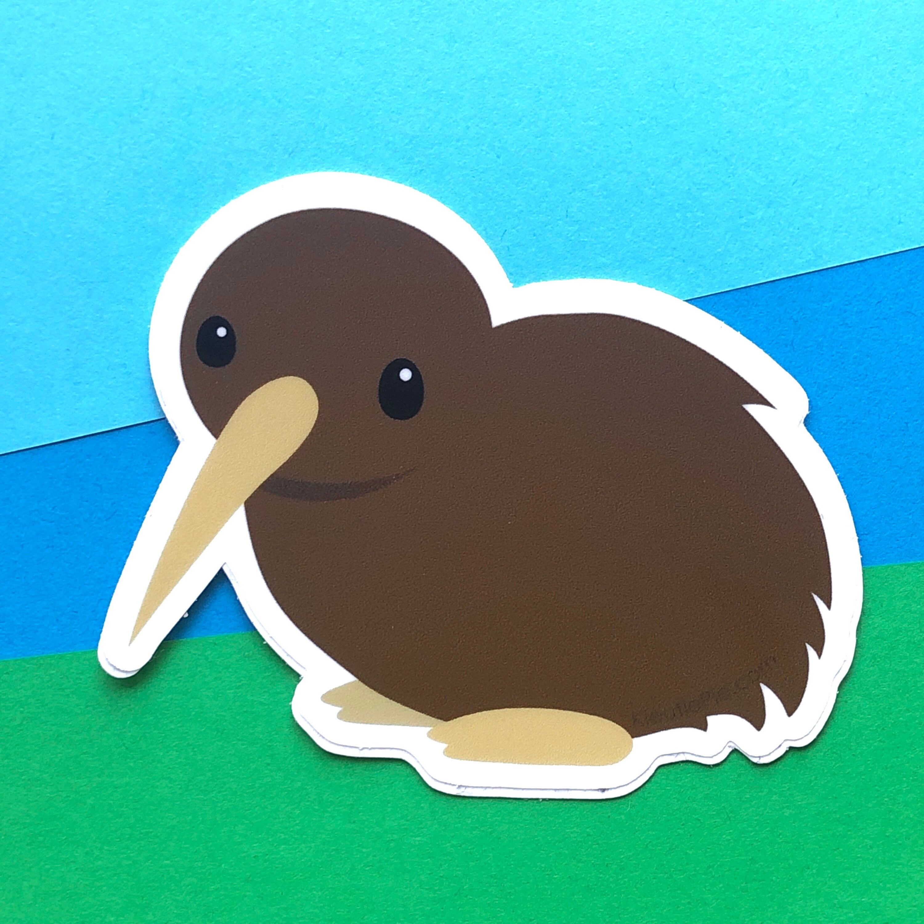 Waterproof Sticker Dishwasher Safe Sticker Watercolor Kiwi Matte Vinyl Sticker Water Bottle