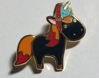 Black Magical Unicorn - Hard Enamel Pin, Unicorn Pin, Black Unicorn Enamel Pin