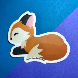 Tea Fox Durable Weatherproof Die Cut Matte Vinyl Sticker - car, water bottle, laptop