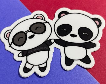 Pandas (Imposter Syndrome ) Durable Weatherproof Die Cut Matte Vinyl Sticker - car, water bottle, laptop