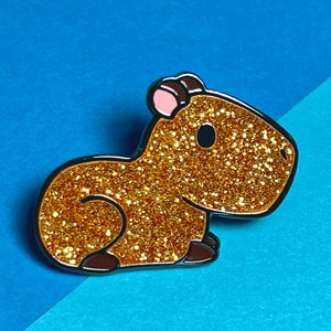 Glitter Capybara Hard Enamel Pin, Cute Capybara, Animal Pin Enamel, Capypara cartoon, lapel pin