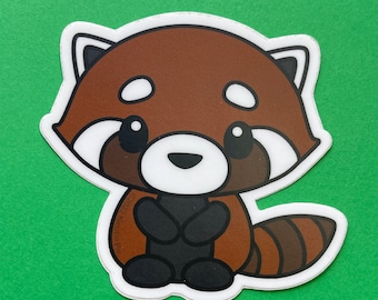 Red Panda - Durable Weatherproof Die Cut Matte Vinyl Sticker - car, water bottle, laptop