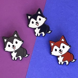 A Cute Enamel Pin : Dog Pin Husky Enamel Pin ,husky Pins , Cute