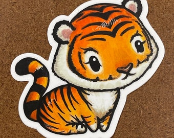 Tiger (Zodiac series) - Durable Weatherproof Die Cut Matte Vinyl Sticker for car, water bottle, laptop