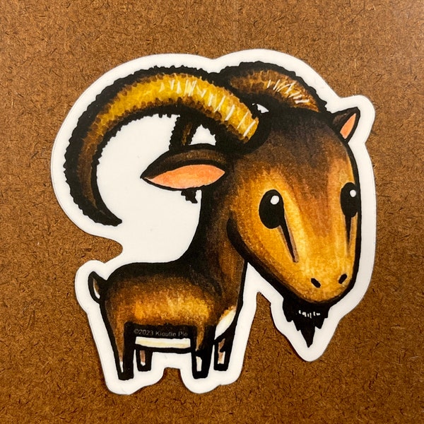 Goat (Zodiac series) - Durable Weatherproof Die Cut Matte Vinyl Sticker for car, water bottle, laptop