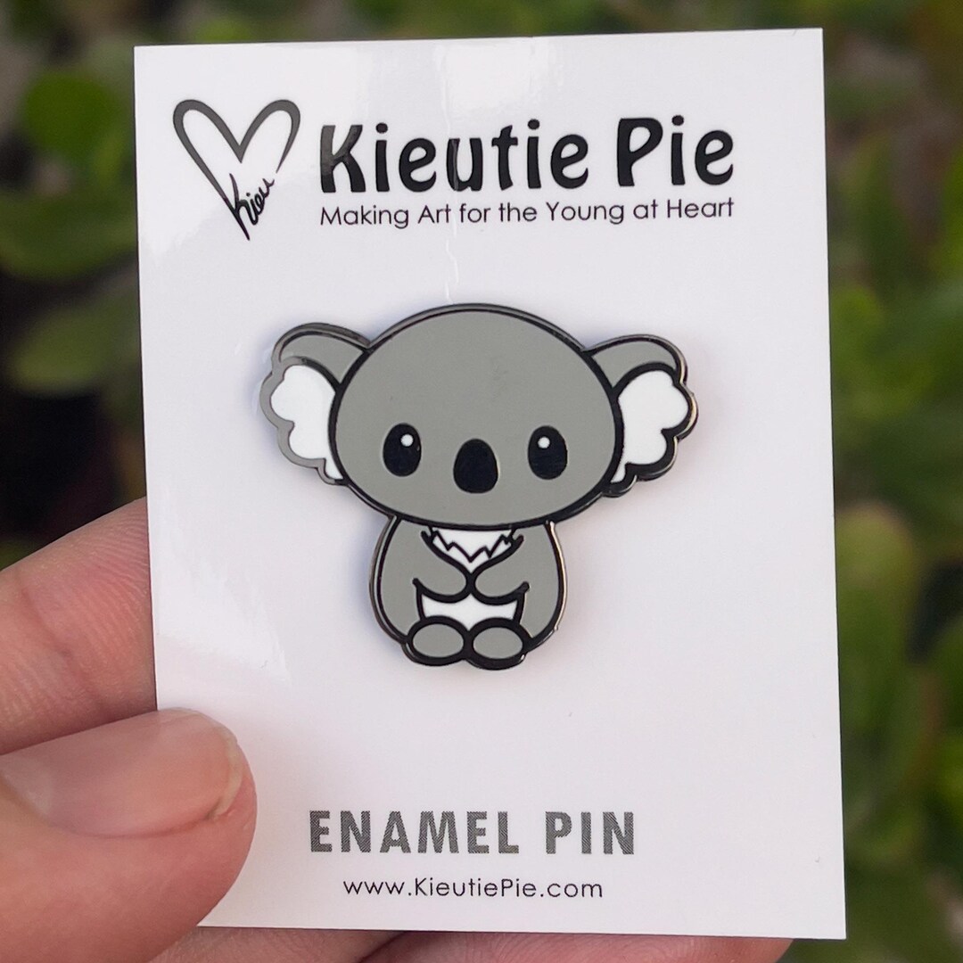Koala - Gray Hard Enamel Lapel Pin - Etsy