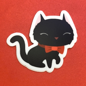 Black Cat Durable Weatherproof Die Cut Matte Vinyl Sticker - car, water bottle, laptop
