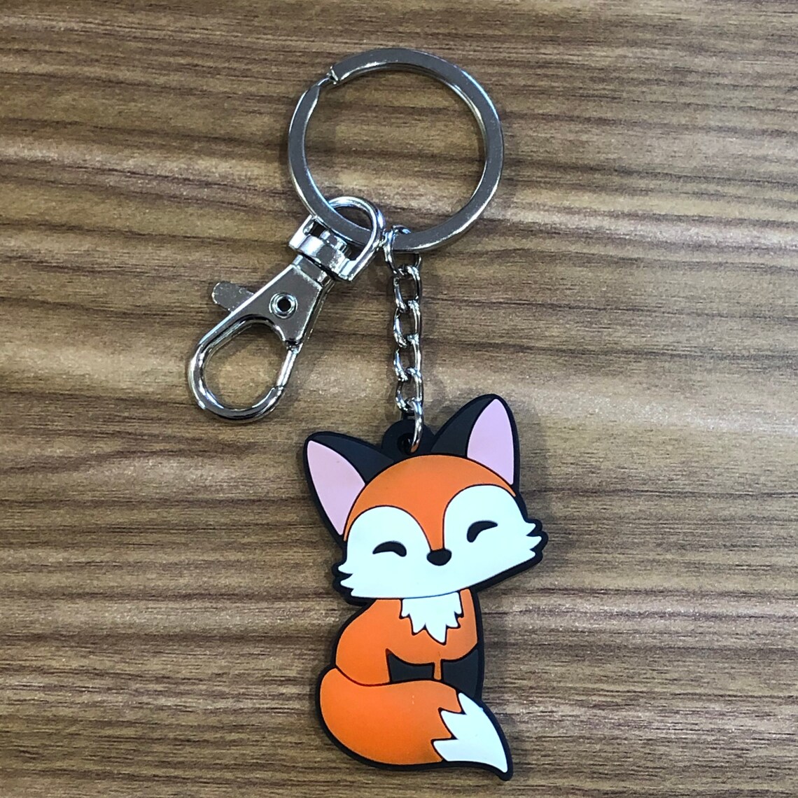 Coffee Fox Keychain Fox Keychain Cute Fox Cartoon Fox Etsy