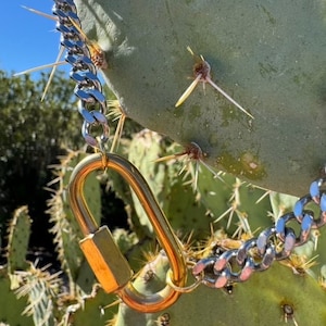 Carabiner charm necklace, charm necklace, carabiner necklace, shackle necklace