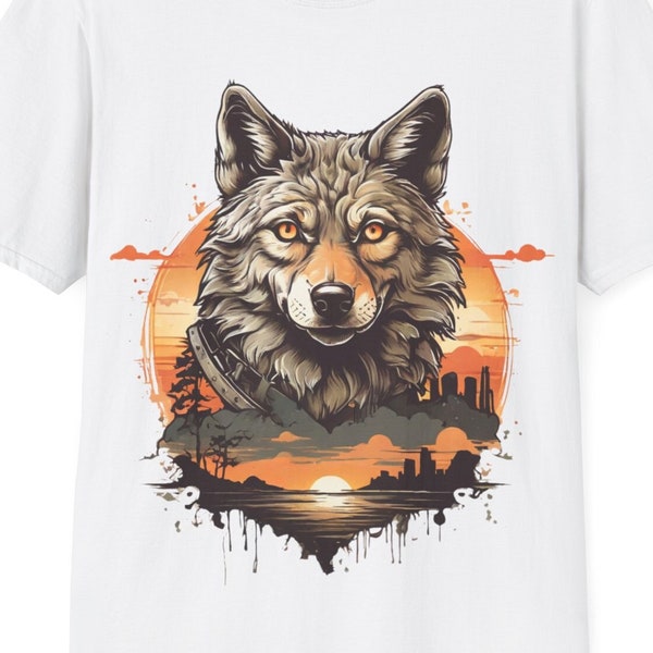 Wolf T-Shirt, Wolve Tee, Woodland animal T shirt , Wolf graphics T-Shirt, Wolf spirit animal, Camping t shirt, camping t shirt for dad