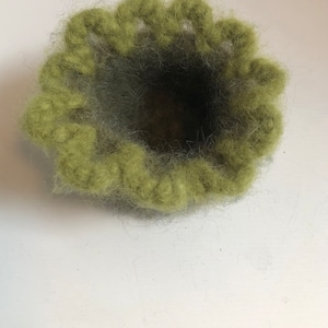 green felted bowl, crocheted &quot;nest&quot;, green crochet bowl, green felted bowl, green felt basket &quot;kush&quot;