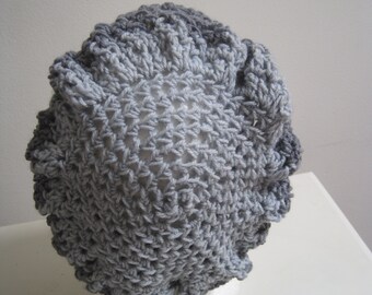 gray beret, grey hat, gray hat, gray blue hat, vegan beret, grey blue beret, crochet beret, gray blue snood "pigeon"