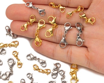 Gold Stainless Steel Double Lobster Clasp Extenders - DIY Jewelry Making
