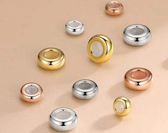 925 sterlingzilveren schuifkralen met rubber (2 stuks)