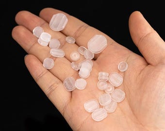 50pcs Clear Silicone Earring Back Pads Comfort Cushions Replacement for DIY Clips on Ear Jewelry Making Supplies